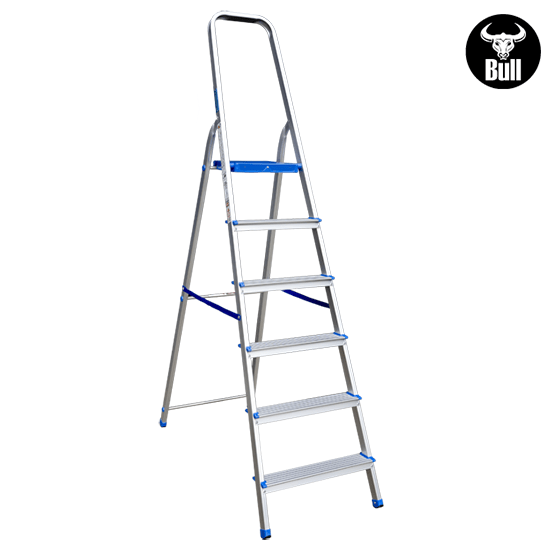 ESCALERA ALUMINIO TIPO BANQUETA 6P 150KG 1.28m AB150-6IA AMERICAN BULL - imagen 2