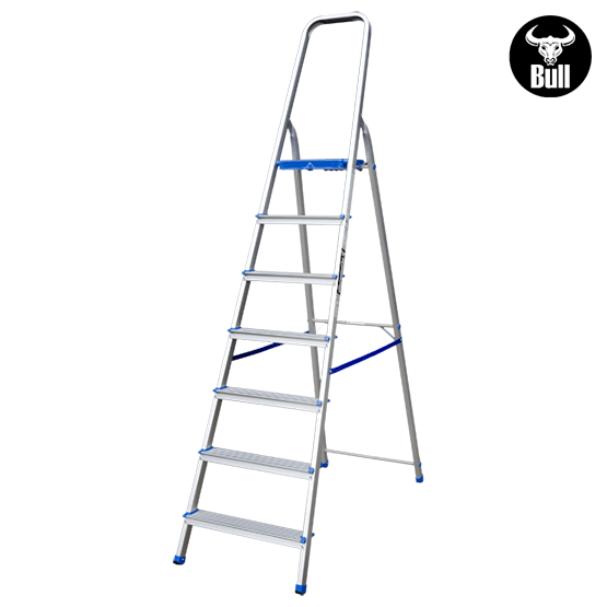 ESCALERA ALUMINIO TIPO BANQUETA 7P 150KG 1.50m AB150-7IA AMERICAN BULL - imagen 3