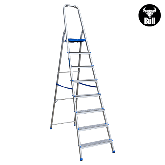 ESCALERA ALUMINIO TIPO BANQUETA 8P 150KG 1.72m AB150-8IA AMERICAN BULL - imagen 2