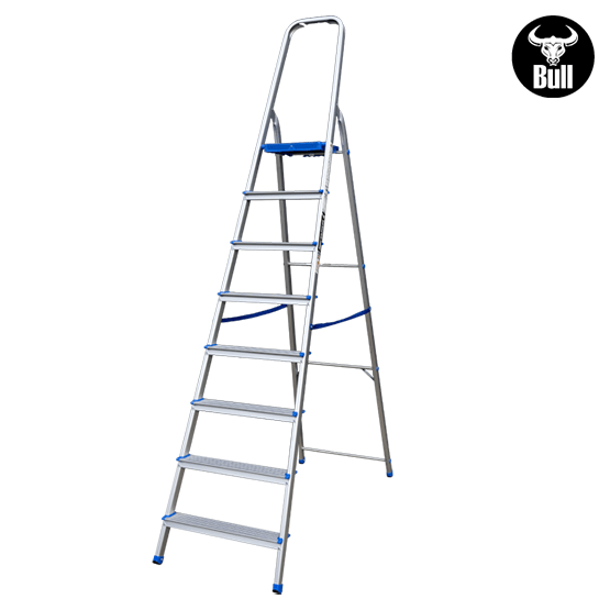 ESCALERA ALUMINIO TIPO BANQUETA 8P 150KG 1.72m AB150-8IA AMERICAN BULL - imagen 3