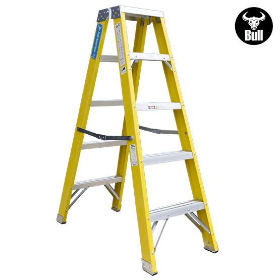 ESCALERA FIBRA TIJERA DOBLE ACCESO 5P 150KG 1.53m FTD150-5IA AMERICAN BULL - imagen 2