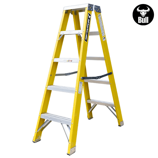 ESCALERA FIBRA TIJERA DOBLE ACCESO 5P 150KG 1.53m FTD150-5IA AMERICAN BULL - imagen 3