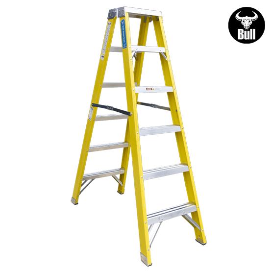 ESCALERA FIBRA TIJERA DOBLE ACCESO 6P 150KG 1.83m FTD150-6IA AMERICAN BULL - imagen 2