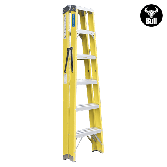ESCALERA FIBRA TIJERA DOBLE ACCESO 6P 150KG 1.83m FTD150-6IA AMERICAN BULL - imagen 4