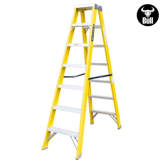 ESCALERA FIBRA TIJERA DOBLE ACCESO 7P 150KG 2.13m FTD150-7IA AMERICAN BULL - imagen 3