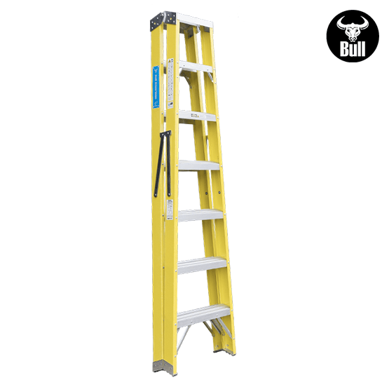 ESCALERA FIBRA TIJERA DOBLE ACCESO 7P 150KG 2.13m FTD150-7IA AMERICAN BULL - imagen 4