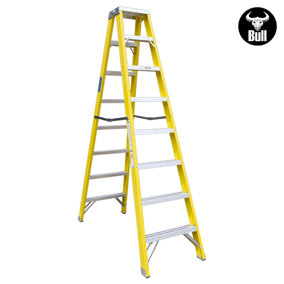 ESCALERA FIBRA TIJERA DOBLE ACCESO 8P 150KG 2.44m FTD150-8IA AMERICAN BULL - imagen 2