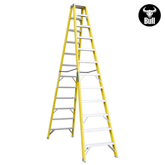 ESCALERA FIBRA TIJERA DOBLE ACCESO 12P 150KG 3.66m FTD150-12IA AMERICAN BULL - imagen 2