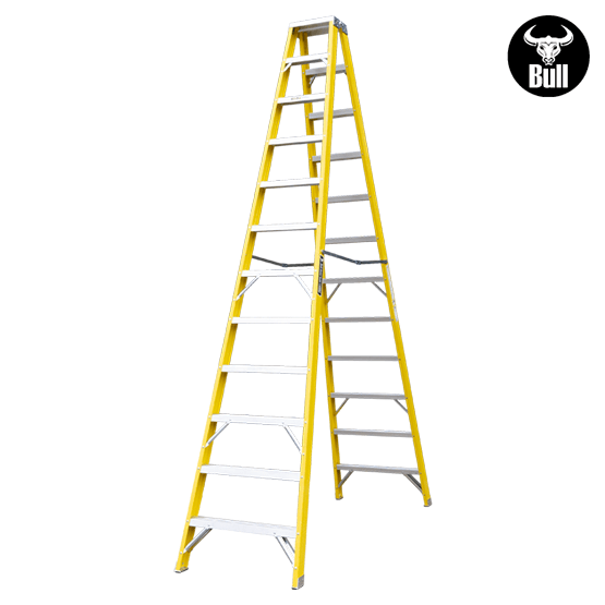 ESCALERA FIBRA TIJERA DOBLE ACCESO 12P 150KG 3.66m FTD150-12IA AMERICAN BULL - imagen 3