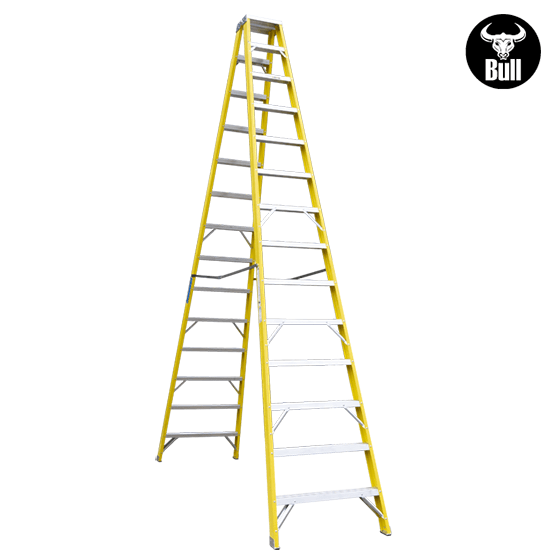 ESCALERA FIBRA TIJERA DOBLE ACCESO 14P 150KG 4.27m FTD150-14IA AMERICAN BULL - imagen 2