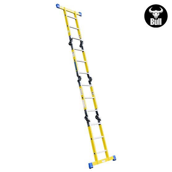ESCALERA FIBRA MULTIUSOS + PLATAFORMA 12P 150KG FM150-12IA+P AMERICAN BULL - imagen 4