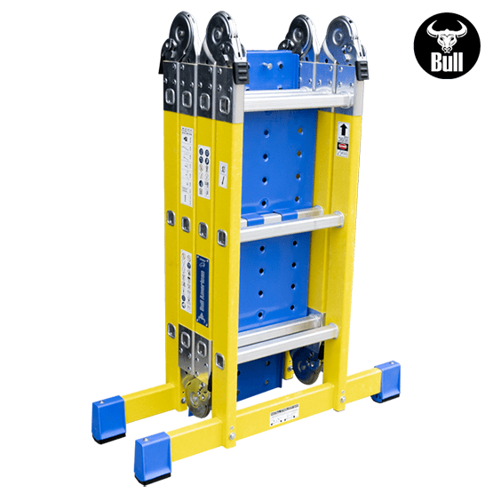 ESCALERA FIBRA MULTIUSOS + PLATAFORMA 12P 150KG FM150-12IA+P AMERICAN BULL - imagen 5