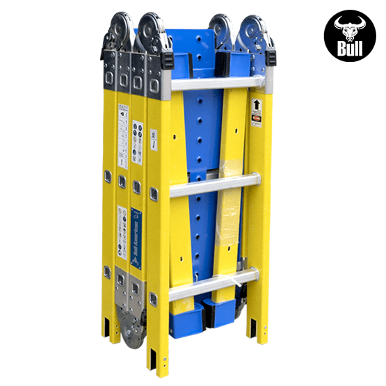 ESCALERA FIBRA MULTIUSOS + PLATAFORMA 12P 150KG FM150-12IA+P AMERICAN BULL - imagen 6