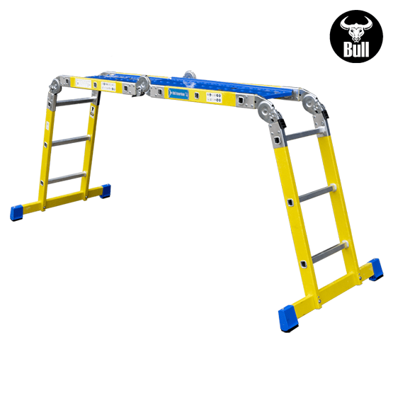 ESCALERA FIBRA MULTIUSOS + PLATAFORMA 12P 150KG FM150-12IA+P AMERICAN BULL - imagen 7