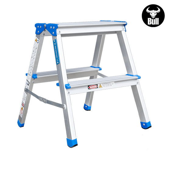 ESCALERA ALUMINIO TIPO BANQUETA DOBLE 2P 150KG 0.44m ABD150-2IA AMERICAN BULL - imagen 2