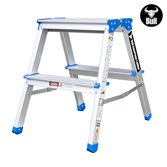 ESCALERA ALUMINIO TIPO BANQUETA DOBLE 2P 150KG 0.44m ABD150-2IA AMERICAN BULL - imagen 3