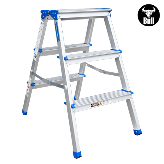 ESCALERA ALUMINIO TIPO BANQUETA DOBLE 3P 150KG 0.66m ABD150-3IA AMERICAN BULL - imagen 2