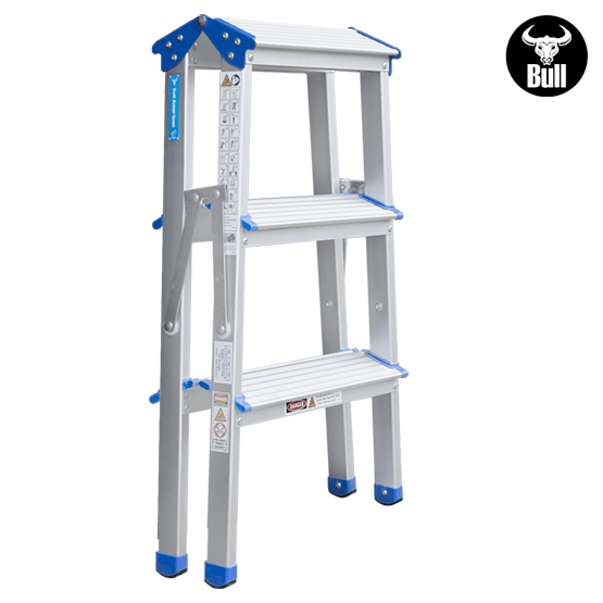 ESCALERA ALUMINIO TIPO BANQUETA DOBLE 3P 150KG 0.66m ABD150-3IA AMERICAN BULL - imagen 4
