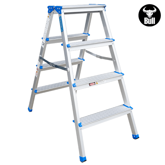 ESCALERA ALUMINIO TIPO BANQUETA DOBLE 4P 150KG 0.88m ABD150-4IA AMERICAN BULL - imagen 2