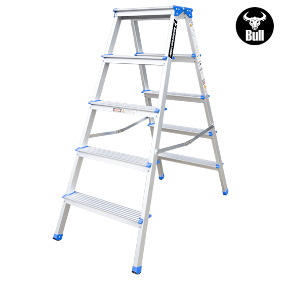ESCALERA ALUMINIO TIPO BANQUETA DOBLE 5P 150KG 1.11m ABD150-5IA AMERICAN BULL - imagen 3