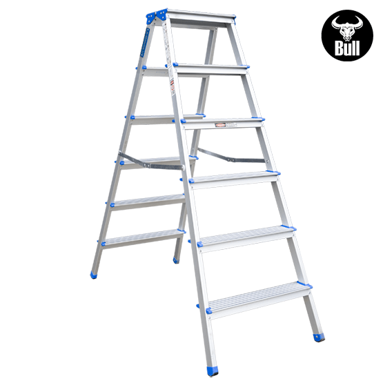ESCALERA ALUMINIO TIPO BANQUETA DOBLE 6P 150KG 1.32m ABD150-6IA AMERICAN BULL - imagen 2