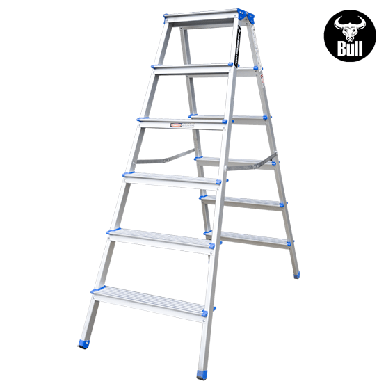 ESCALERA ALUMINIO TIPO BANQUETA DOBLE 6P 150KG 1.32m ABD150-6IA AMERICAN BULL - imagen 3