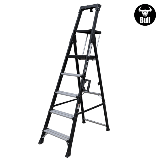 ESCALERA ALUMINIO PORTÁTIL HIGH QUALITY 5P 150KG 1.25m APHQ150-5IA AMERICAN BULL - imagen 3