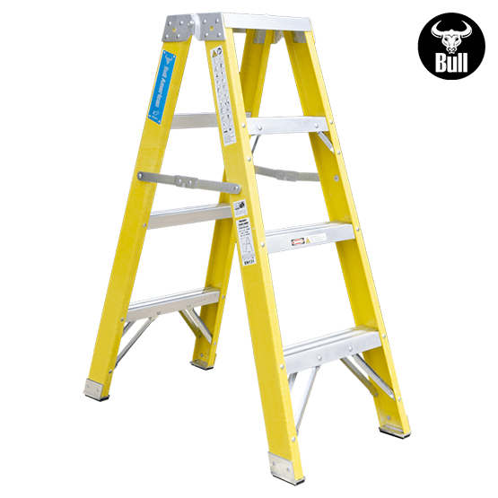 ESCALERA FIBRA TIJERA DOBLE ACCESO 4P 150KG 1.22m FTD150-4IA AMERICAN BULL - imagen 2