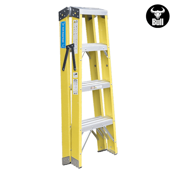 ESCALERA FIBRA TIJERA DOBLE ACCESO 4P 150KG 1.22m FTD150-4IA AMERICAN BULL - imagen 4