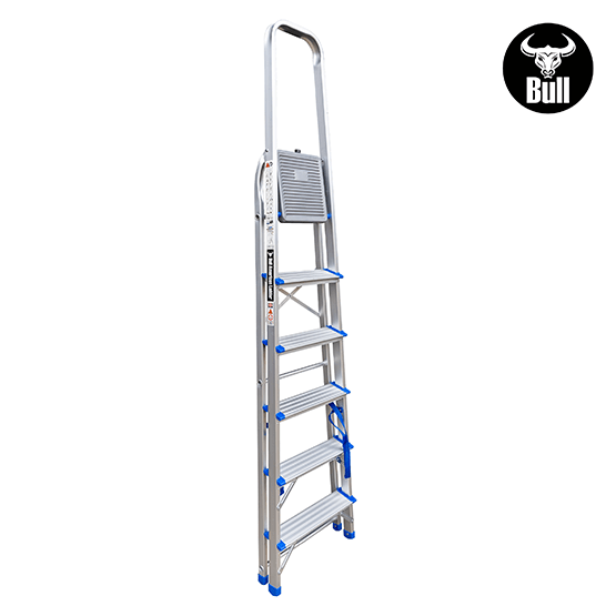 ESCALERA ALUMINIO TIPO BANQUETA 6P 150KG 1.28m EAB150-6IA AMERICAN BULL - imagen 2