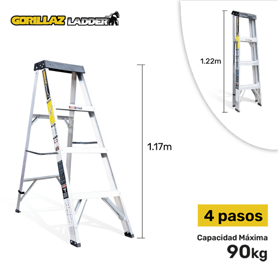 ESCALERA ALUMINIO TIJERA SIMPLE 1.22m GATS4-III GORILLAZ 90KG - imagen 1