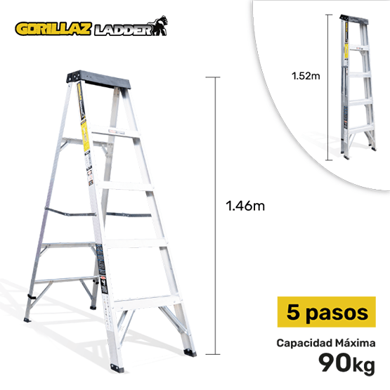 ESCALERA ALUMINIO TIJERA SIMPLE 1.53m GATS5-III GORILLAZ 90KG - imagen 1
