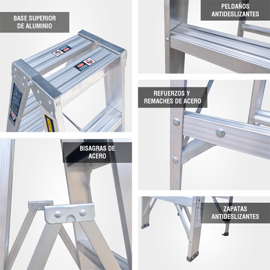 ESCALERA ALUMINIO TIJERA DOBLE 1.53m GATD5-II GORILLAZ 102KG - imagen 5