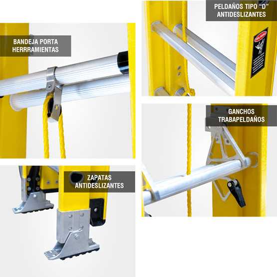 ESCALERA FIBRA EXTENSION 7.80m GFTT28-II GORILLAZ 102KG - imagen 4