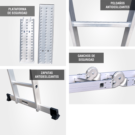 ESCALERA ALUMINIO MULTIPROPOSITO GAM16-IA+P GORILLAZ 150KG - imagen 8