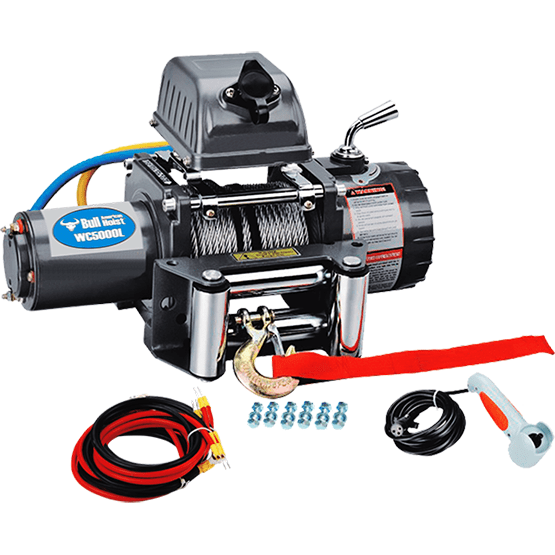 WINCHE 12V WC-5000L 2.2~3.9m/min 6mmx24mts 3.4Kw AMERICAN BULL