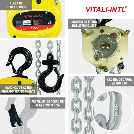 TECLE MANUAL 0.25T 3MTSCARGA 4X12MM(1) - 3MTSMANDO 3X15X10MM(2) - imagen 7