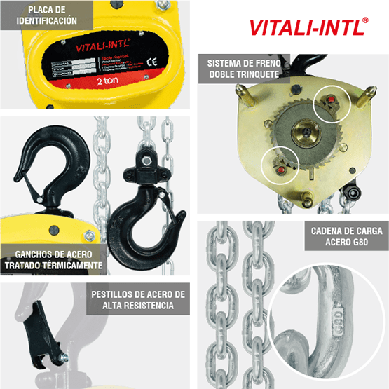 TECLE MANUAL 0.25T 3MTSCARGA 4X12MM(1) - 3MTSMANDO 3X15X10MM(2) - imagen 7
