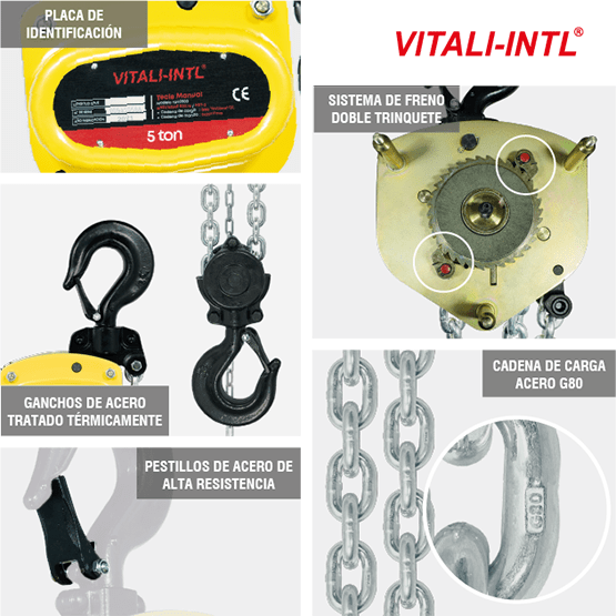 TECLE MANUAL 0.25T 3MTSCARGA 4X12MM(1) - 3MTSMANDO 3X15X10MM(2) - imagen 7