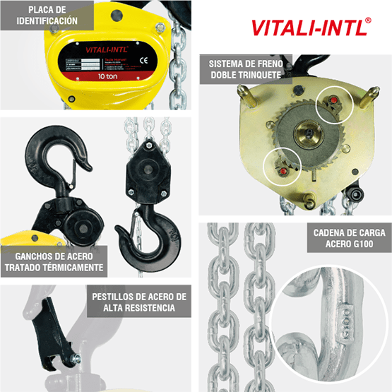 TECLE MANUAL 0.25T 3MTSCARGA 4X12MM(1) - 3MTSMANDO 3X15X10MM(2) - imagen 7
