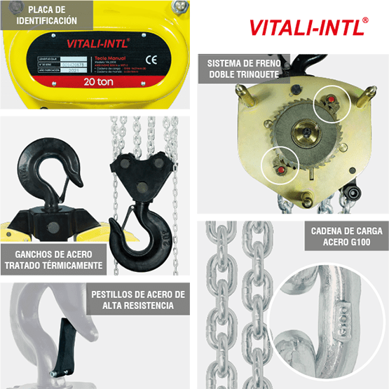 TECLE MANUAL 0.25T 3MTSCARGA 4X12MM(1) - 3MTSMANDO 3X15X10MM(2) - imagen 7
