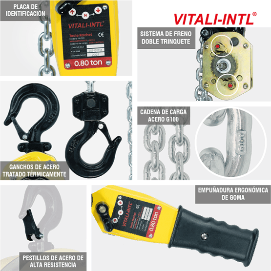 TECLE MANUAL 0.25T 3MTSCARGA 4X12MM(1) - 3MTSMANDO 3X15X10MM(2) - imagen 7