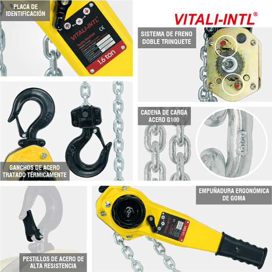 TECLE MANUAL 0.25T 3MTSCARGA 4X12MM(1) - 3MTSMANDO 3X15X10MM(2) - imagen 7