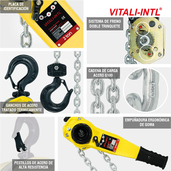 TECLE MANUAL 0.25T 3MTSCARGA 4X12MM(1) - 3MTSMANDO 3X15X10MM(2) - imagen 7
