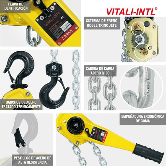 TECLE MANUAL 0.25T 3MTSCARGA 4X12MM(1) - 3MTSMANDO 3X15X10MM(2) - imagen 7