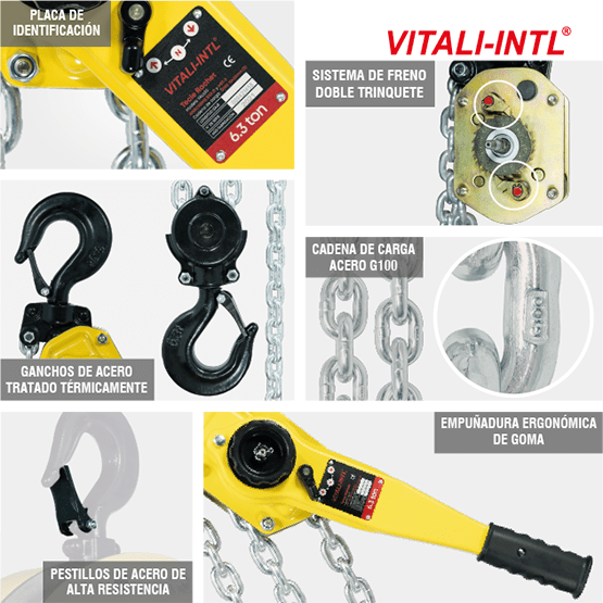 TECLE MANUAL 0.25T 3MTSCARGA 4X12MM(1) - 3MTSMANDO 3X15X10MM(2) - imagen 7