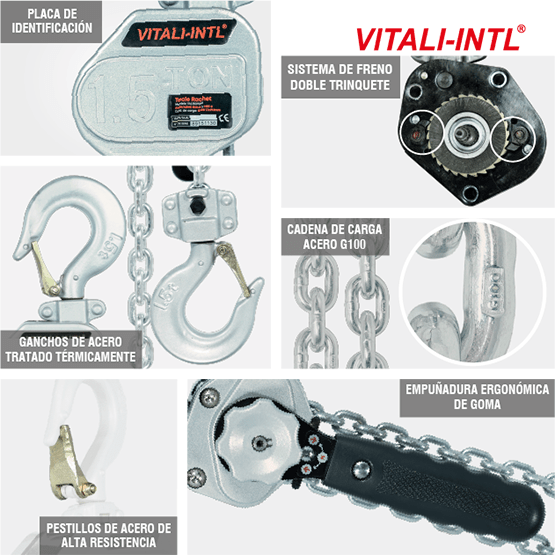 TECLE MANUAL 0.25T 3MTSCARGA 4X12MM(1) - 3MTSMANDO 3X15X10MM(2) - imagen 7