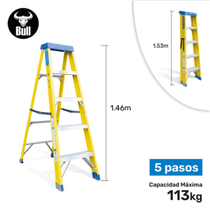 ESCALERA FIBRA SIMPLE ACCESO 5P 113KG 1.53m FTS113-5I AMERICAN BULL