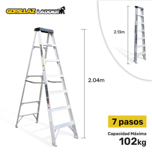 ESCALERA ALUMINIO TIJERA SIMPLE 2.13m GATS7-II GORILLAZ 102KG