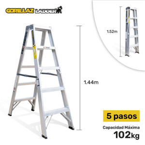 ESCALERA ALUMINIO TIJERA DOBLE 1.53m GATD5-II GORILLAZ 102KG